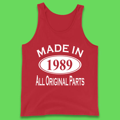 Made In 1989 All Original Parts Vintage Retro 34th Birthday Funny 34 Years Old Birthday Gift Tank Top