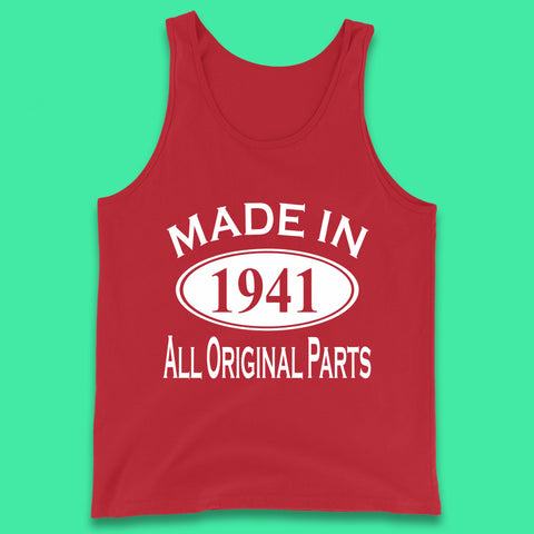 Made In 1941 All Original Parts Vintage Retro 82nd Birthday Funny 82 Years Old Birthday Gift Tank Top