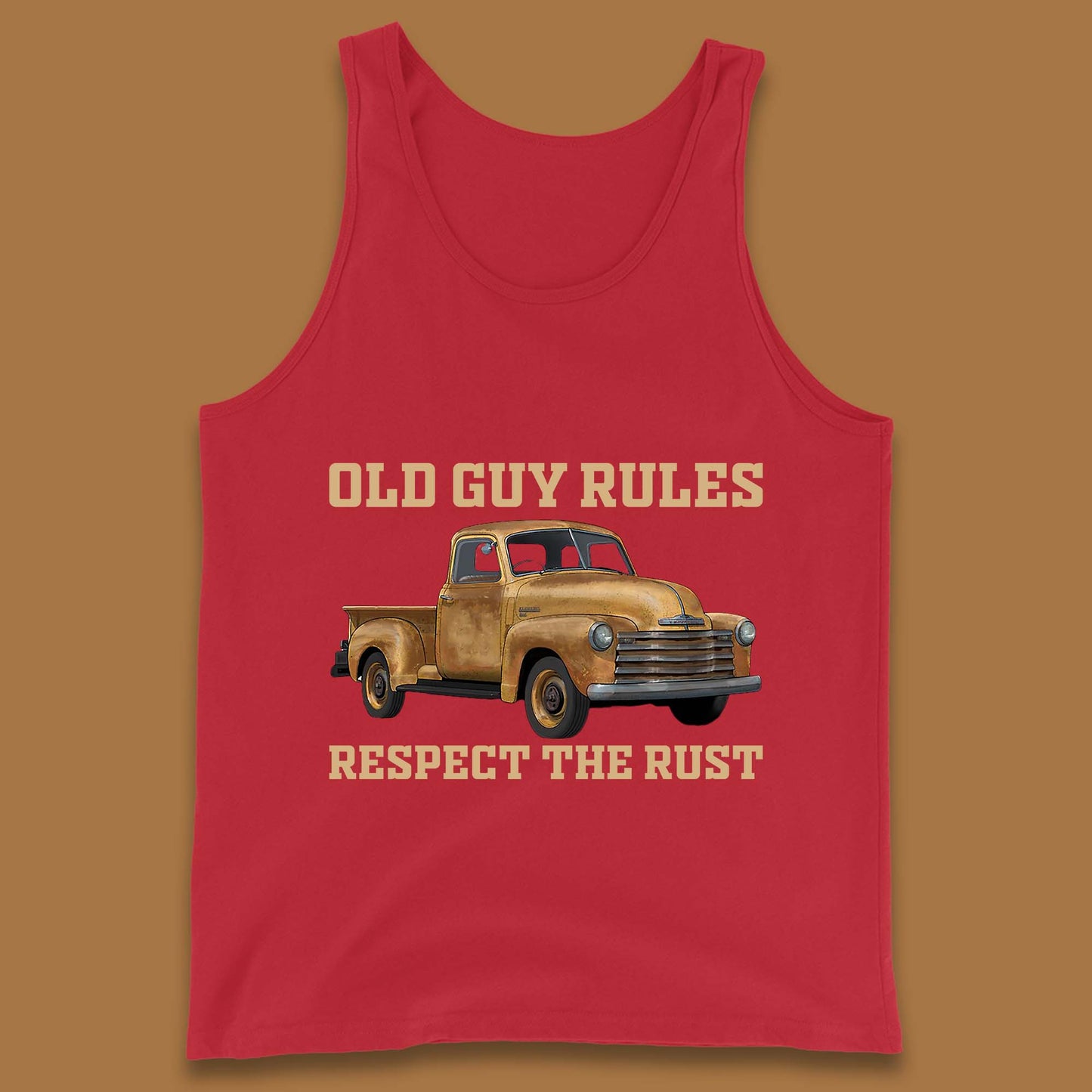 Old Guy Rules Respect The Rust Truck Classic Antique Truck Enthusiasts Tank Top
