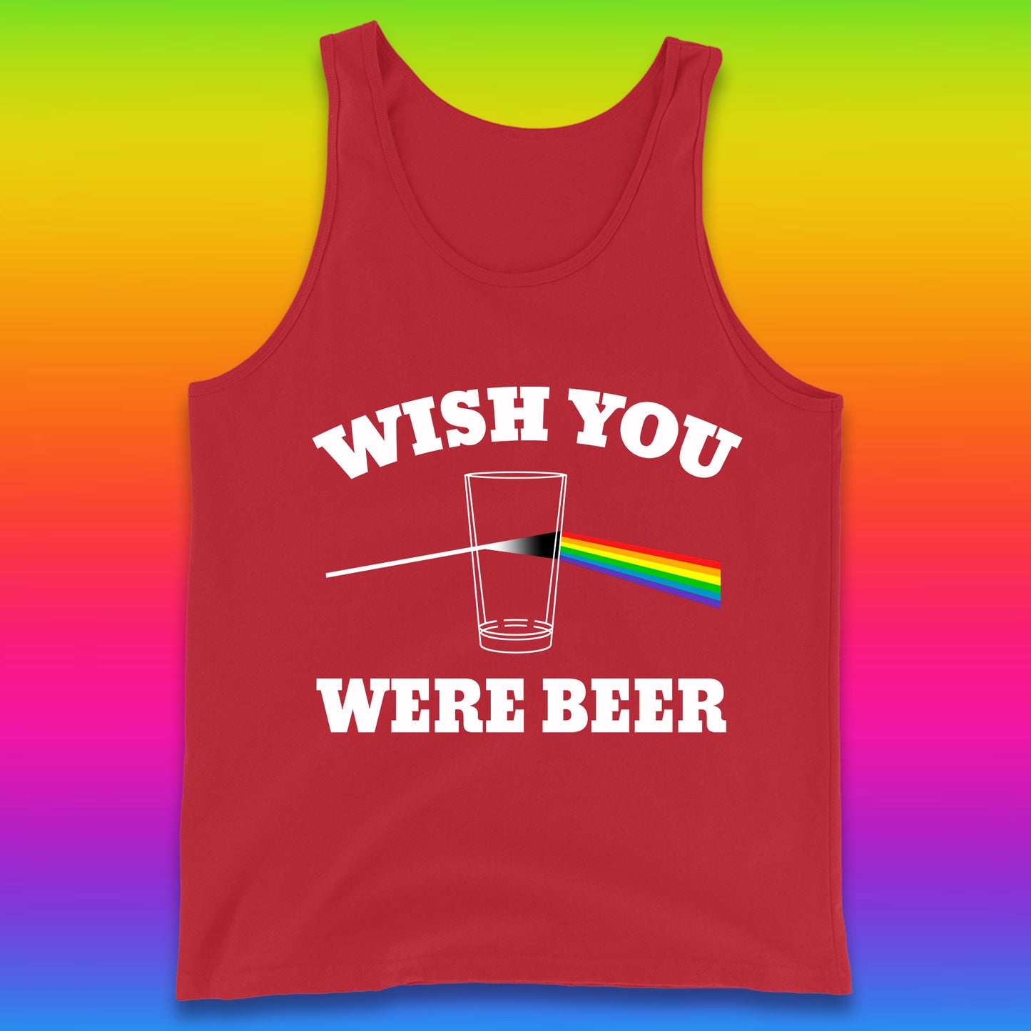 Wish You Were Beer Pink Floyd Beer Parody Song Funny Beer Alcohol Drinking Lovers Tank Top