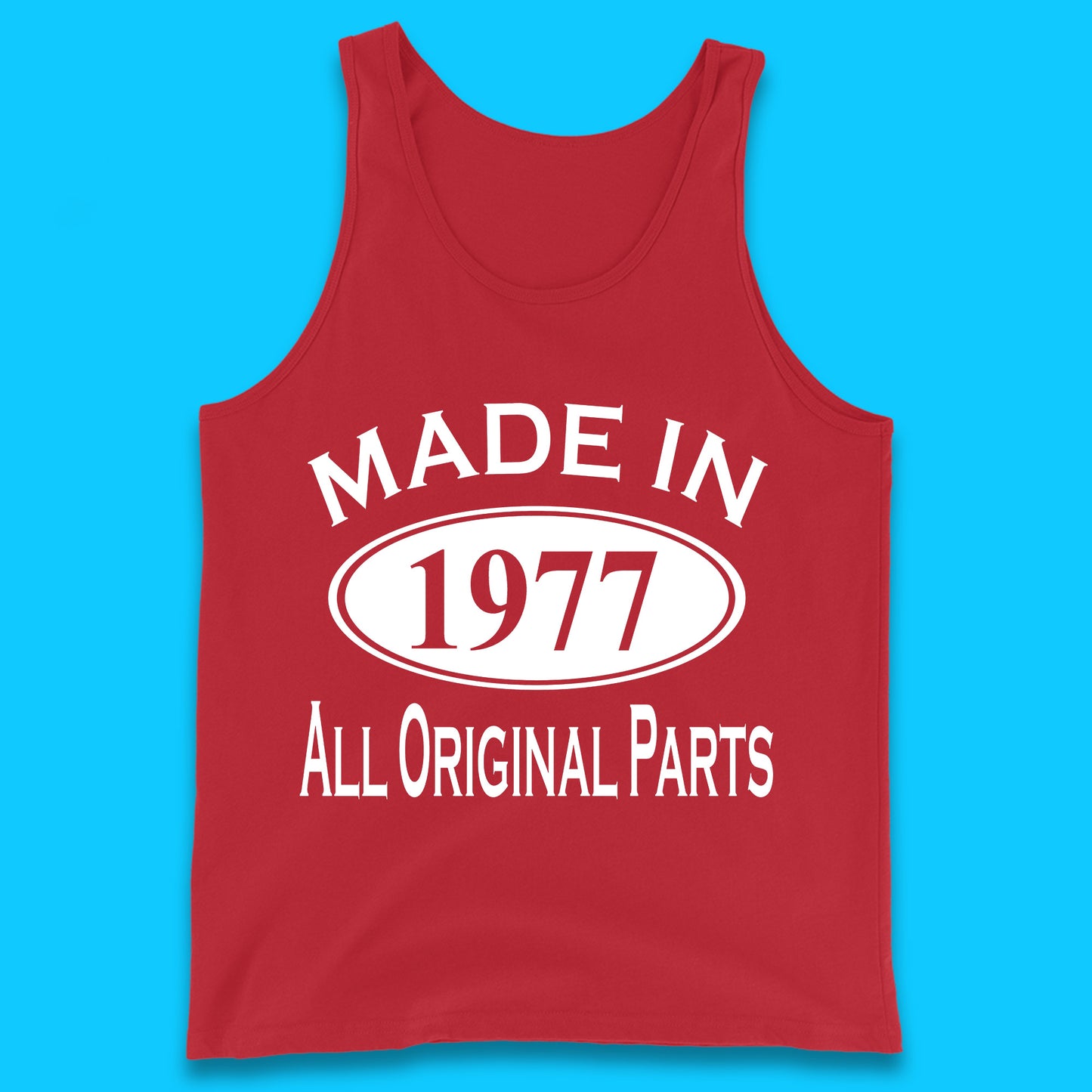 Made In 1977 All Original Parts Vintage Retro 46th Birthday Funny 46 Years Old Birthday Gift Tank Top