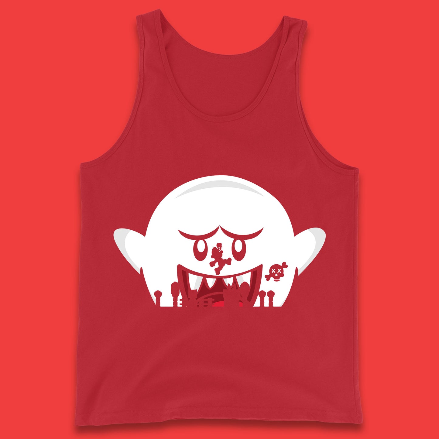 Super Mario Boo Trick Or Treat Halloween Nintendo Mario Iconic Ghost Boo Tank Top