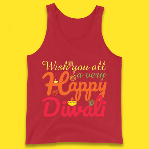 Wish You All A Very Happy Diwali Festival Of Lights Indian Diwali Holiday Celebration Tank Top