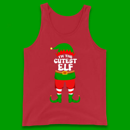 im the cutest elf christmas tank top