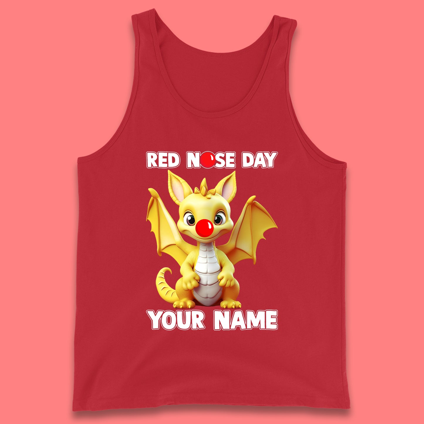 Personalised Dragon Red Nose Day Tank Top