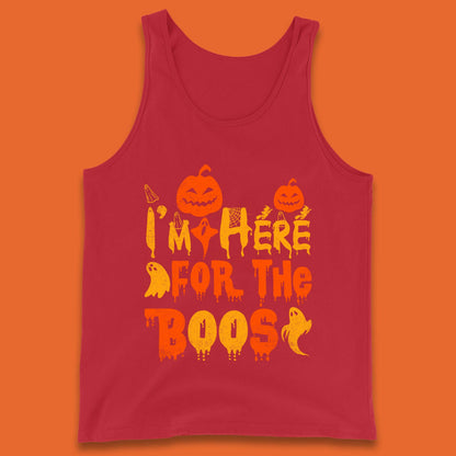 I'm Here For The Boos Halloween Pumpkin Ghost Horror Scary Tank Top