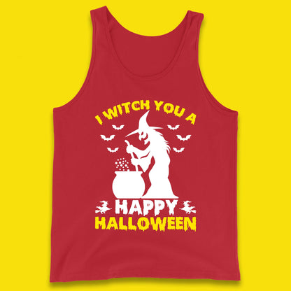 I Witch You A Happy Halloween Cauldron Potion Witch Horror Scary Spooky Season Tank Top