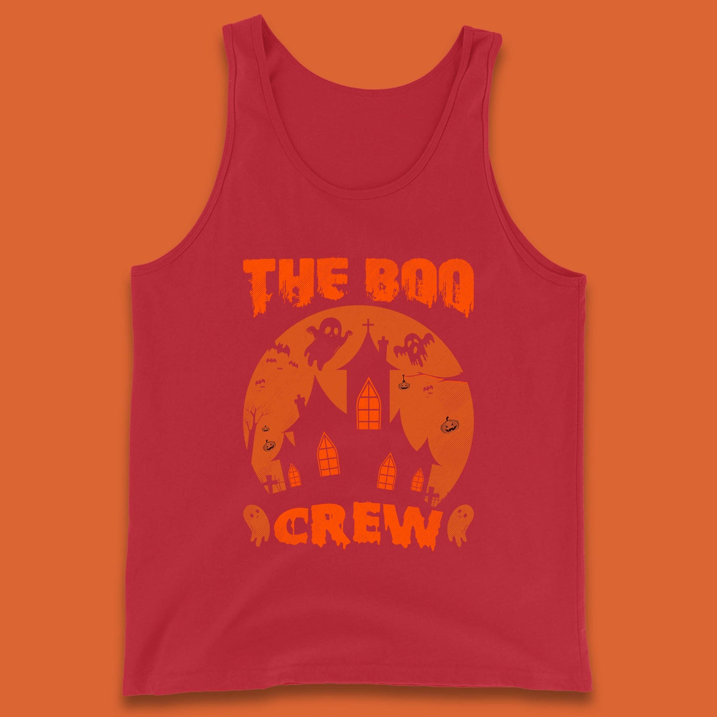 The Boo Crew Halloween Boo Squad Matching Costume Haunted House Horror Boo Ghost Tank Top