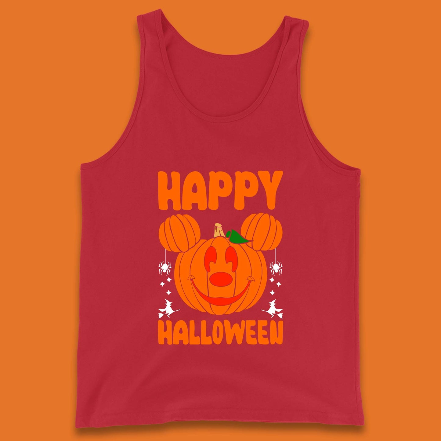 Happy Halloween Disney Mickey Mouse Jack-o-lantern Pumpkin Face Horror Scary Disney Trip Tank Top