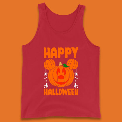 Happy Halloween Disney Mickey Mouse Jack-o-lantern Pumpkin Face Horror Scary Disney Trip Tank Top