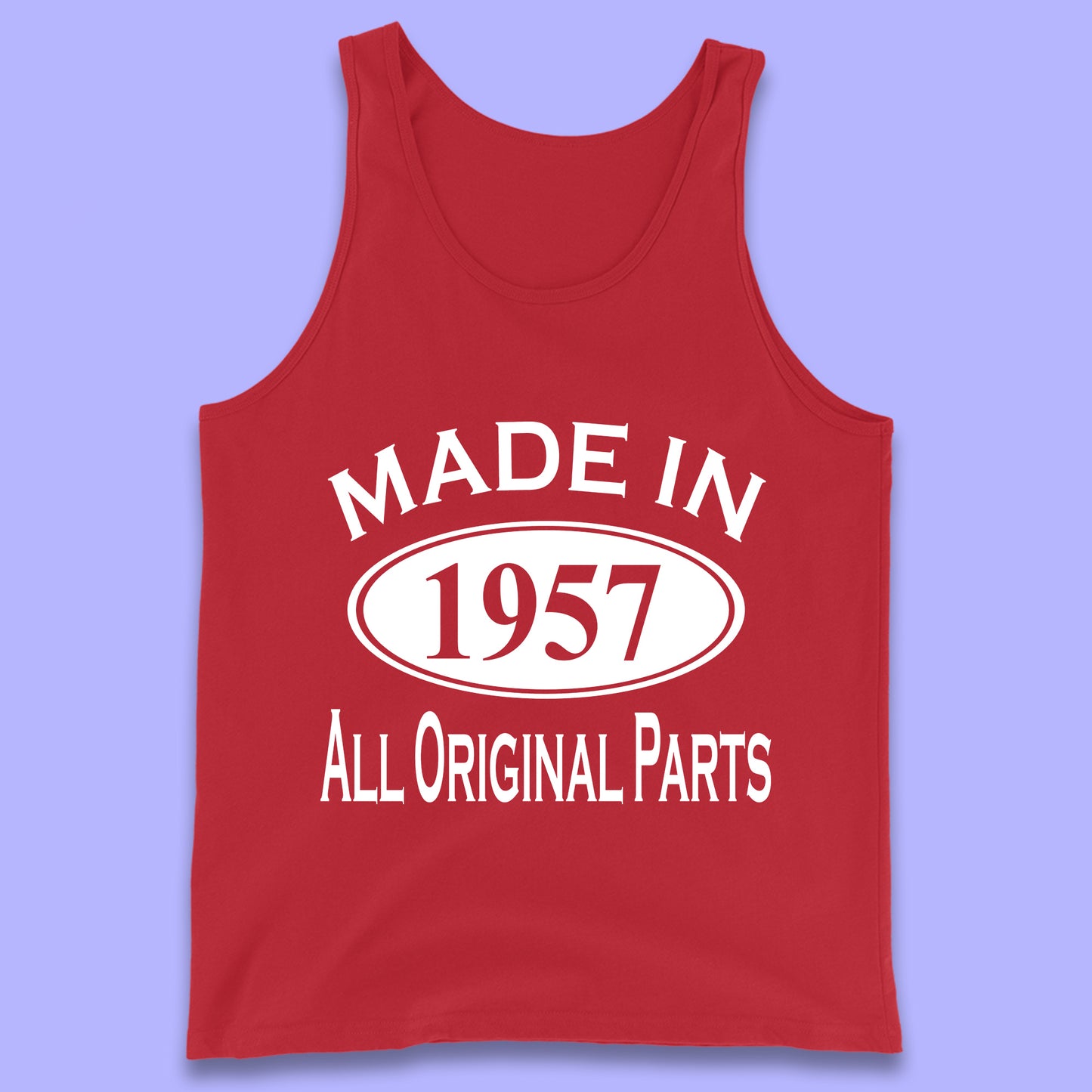 Made In 1957 All Original Parts Vintage Retro 66th Birthday Funny 66 Years Old Birthday Gift Tank Top
