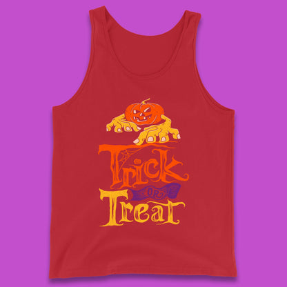 Halloween Trick Or Treat Horror Scary Evil Pumpkin With Zombie Hands Tank Top