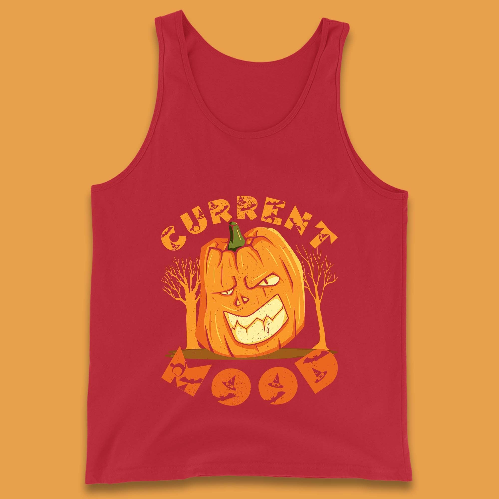 Current Mood Halloween Pumpkin Evil Scary Smile Horror Jack-o-Lantern Tank Top
