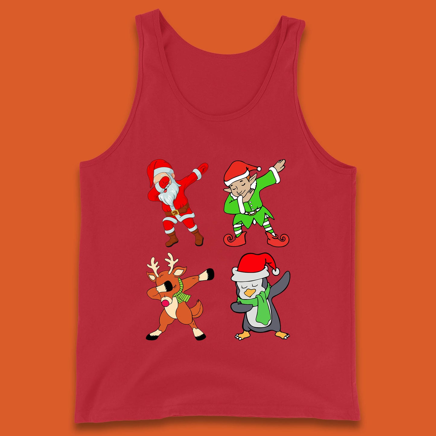santa claus & friends dabbing tank top