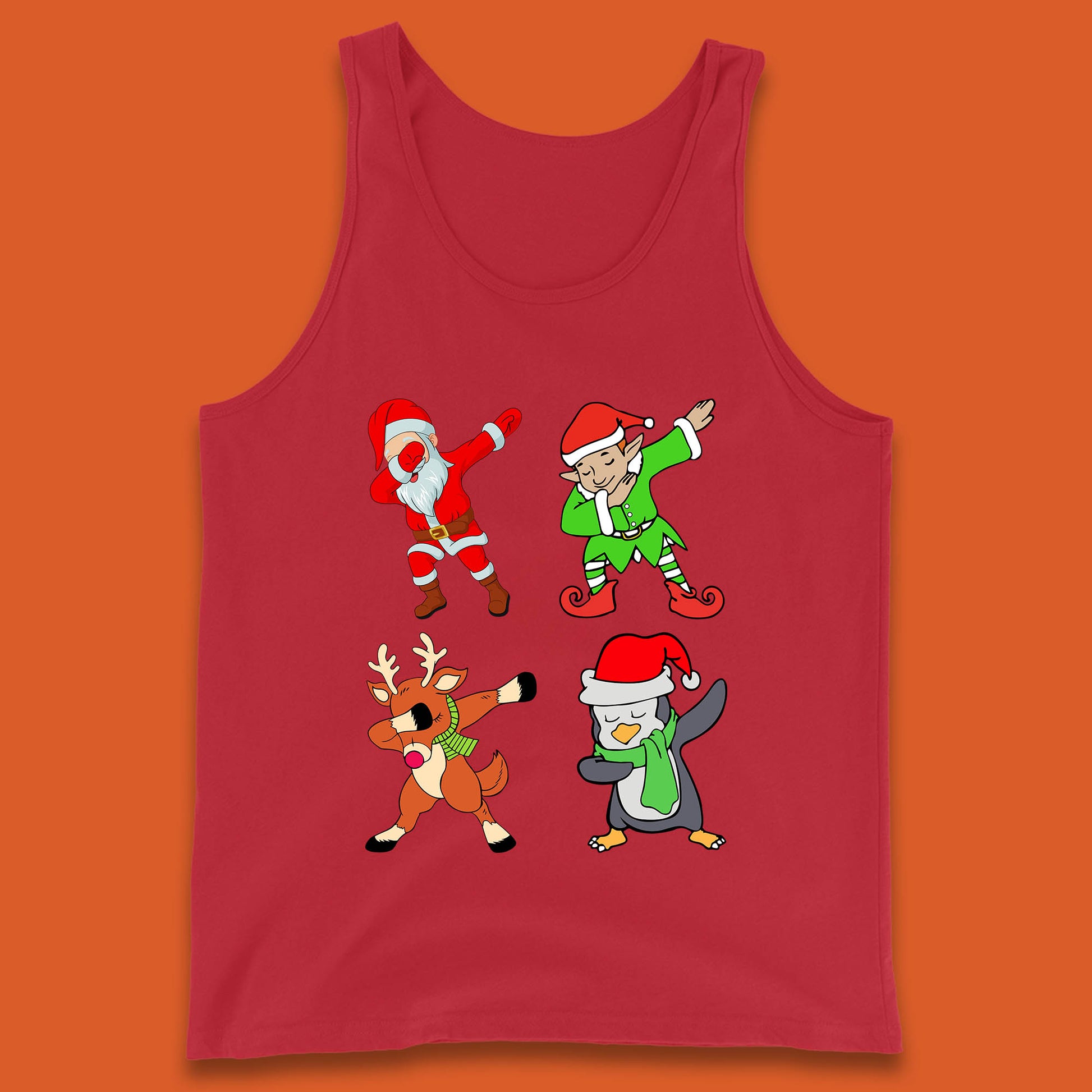 santa claus & friends dabbing tank top