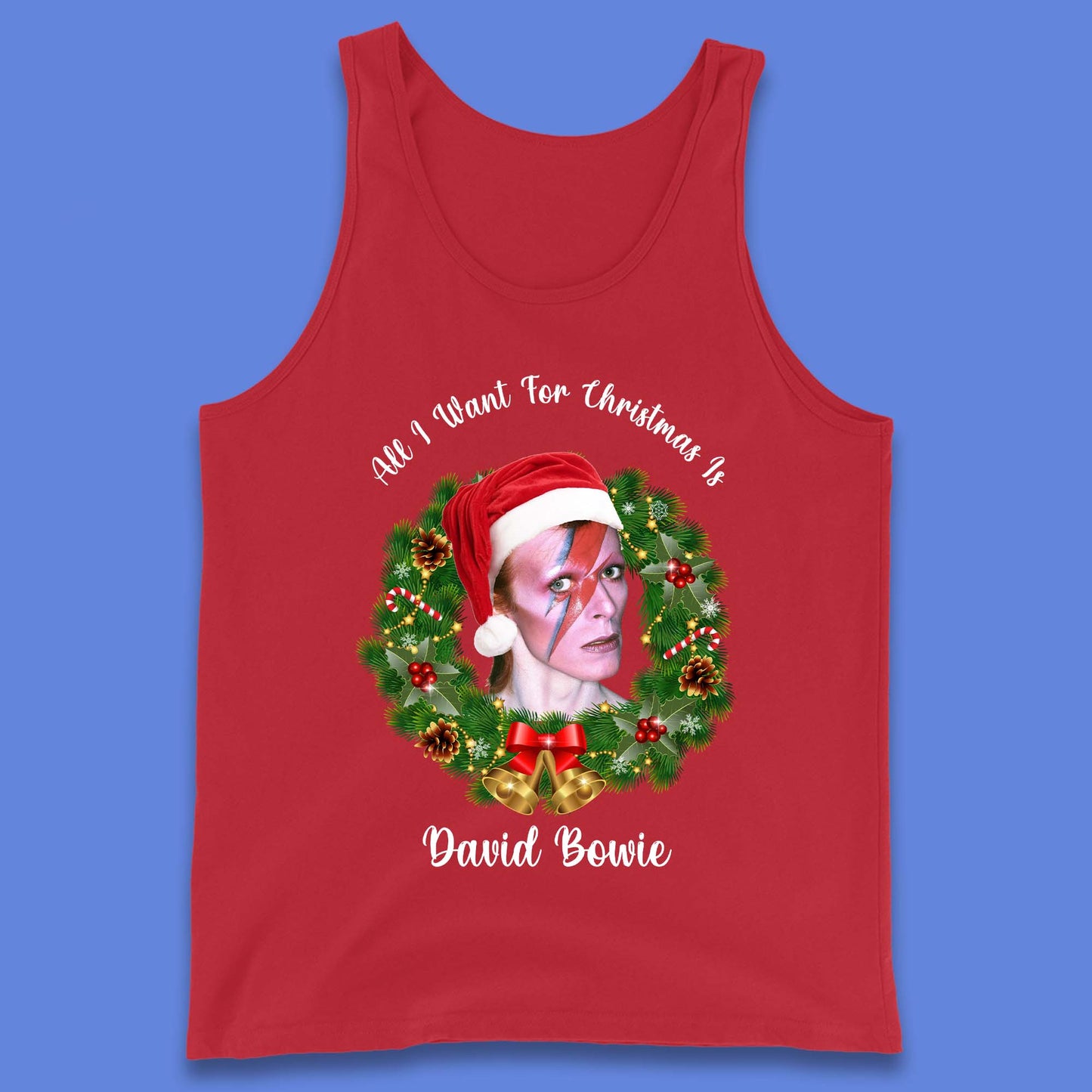 David Bowie Christmas Tank Top