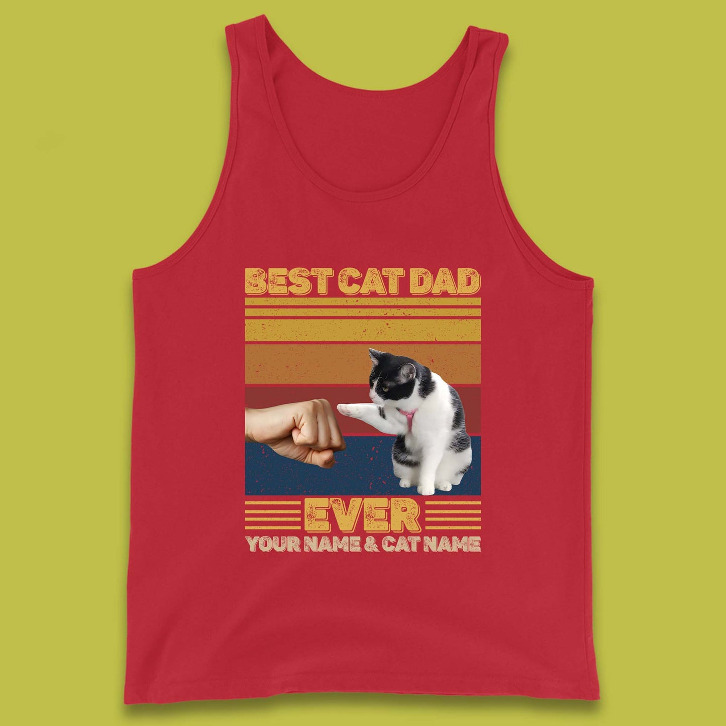 Personalised Best Cat Dad Ever Tank Top