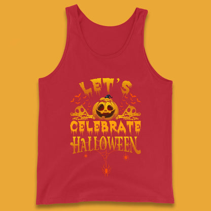 Let's Celebrate Halloween Horror Evil Pumpkin Scary Spooky Tank Top