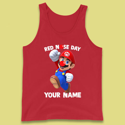 Personalised Super Mario Red Nose Day Tank Top