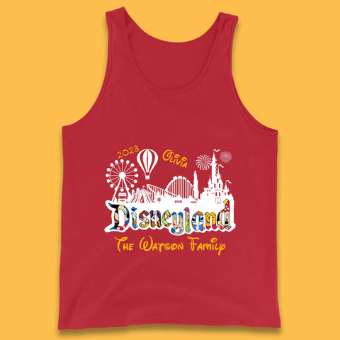 Personalised Disneyland Family Vacation Your Name Disneyland Castle Disneyworld Trip Tank Top