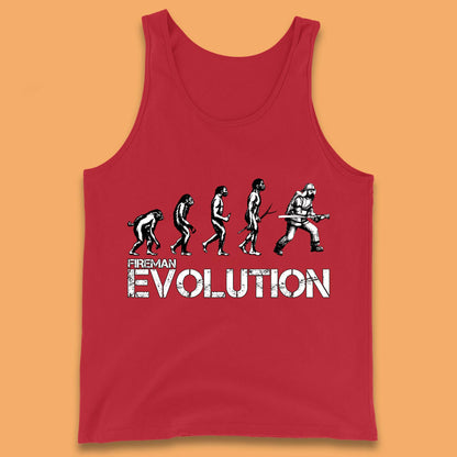 Fireman Evolution Funny Fire Brigade Service Firefighter Tank Top
