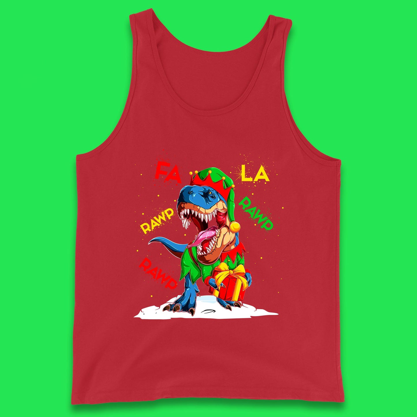 christmas dinosaur tank top