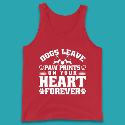Dogs Leave Paw Print On Your Heart Forever Dog Paw Lovers Tank Top