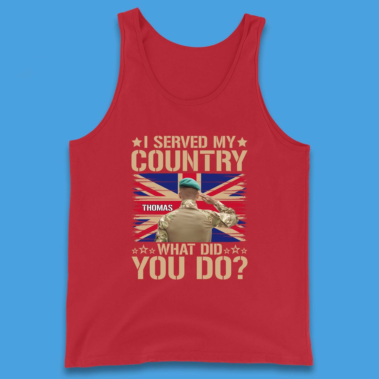 Personalised I Served My Country Tank Top