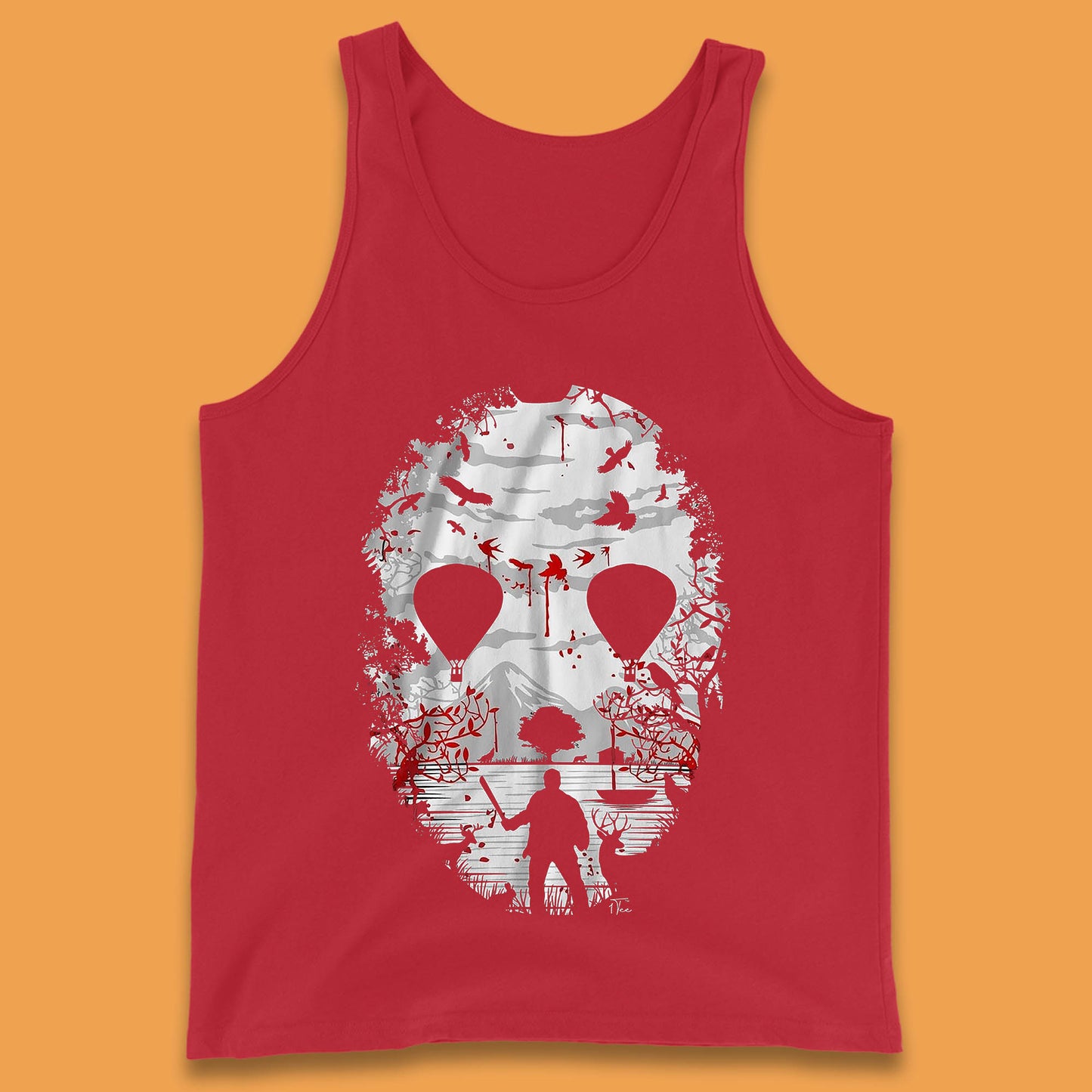 Crystal Lake Jason Voorhees Face Mask Halloween Friday The 13th Horror Movie Tank Top