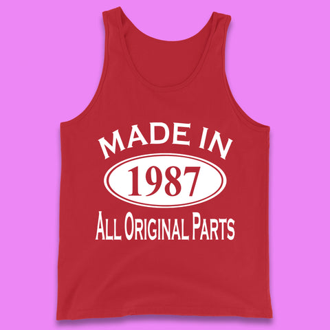 Made In 1987 All Original Parts Vintage Retro 36th Birthday Funny 36 Years Old Birthday Gift Tank Top