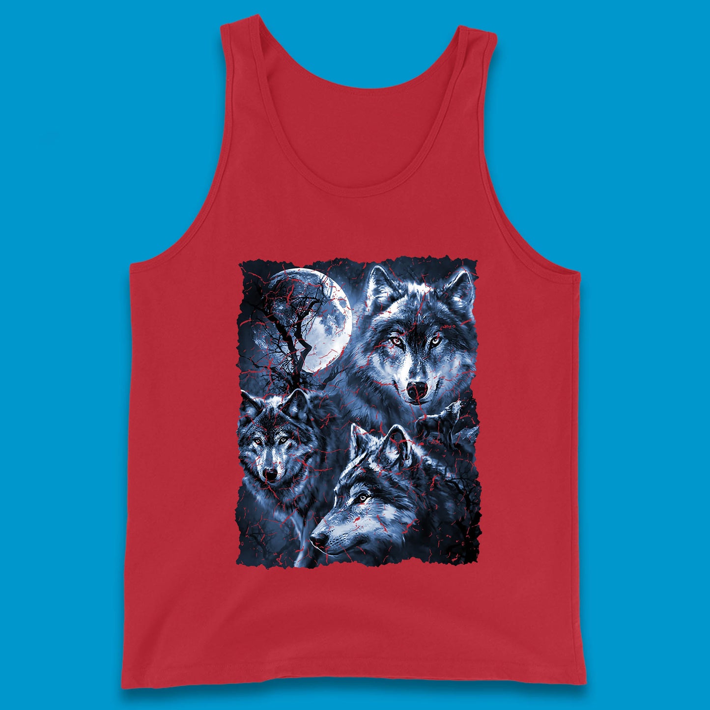 Wolf Family Howling 3 Wolf Moon Wild Free Wolves Three Gray Wolf Dog Animal The Mountain Tank Top