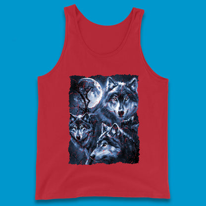 Wolf Family Howling 3 Wolf Moon Wild Free Wolves Three Gray Wolf Dog Animal The Mountain Tank Top