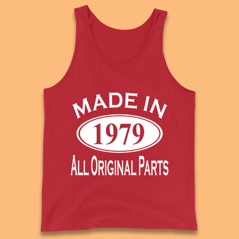 Made In 1979 All Original Parts Vintage Retro 44th Birthday Funny 44 Years Old Birthday Gift Tank Top
