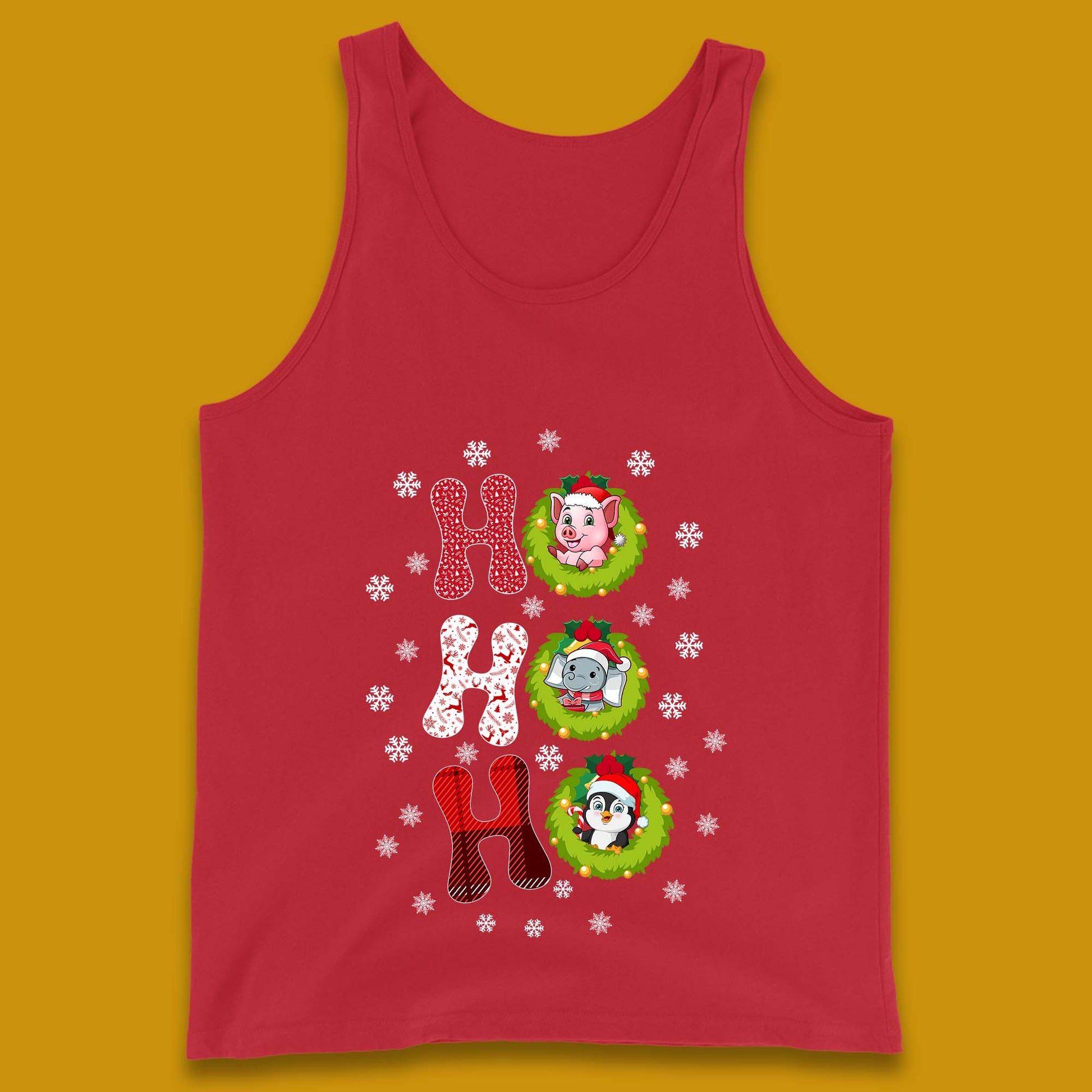 ho ho ho christmas animals tank top