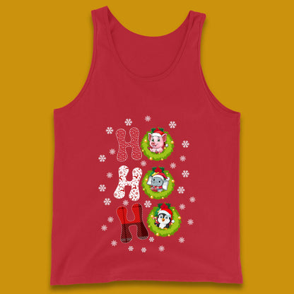ho ho ho christmas animals tank top