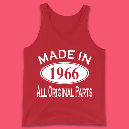 Made In 1966 All Original Parts Vintage Retro 57th Birthday Funny 57 Years Old Birthday Gift Tank Top