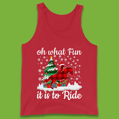 horse riding christmas tank top