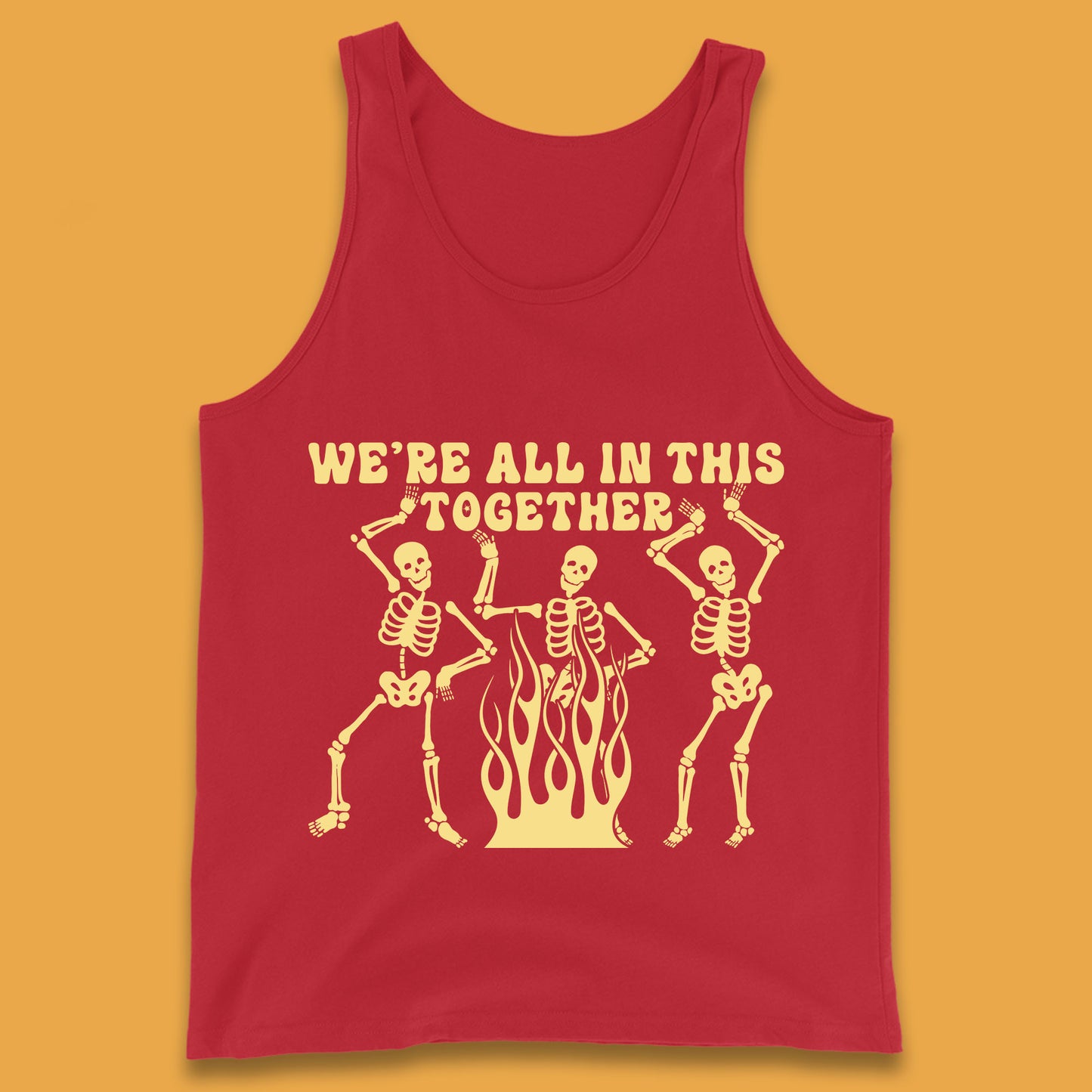 We're All In This Together Dancing Skeletons Halloween Day Spooky Season Tank Top
