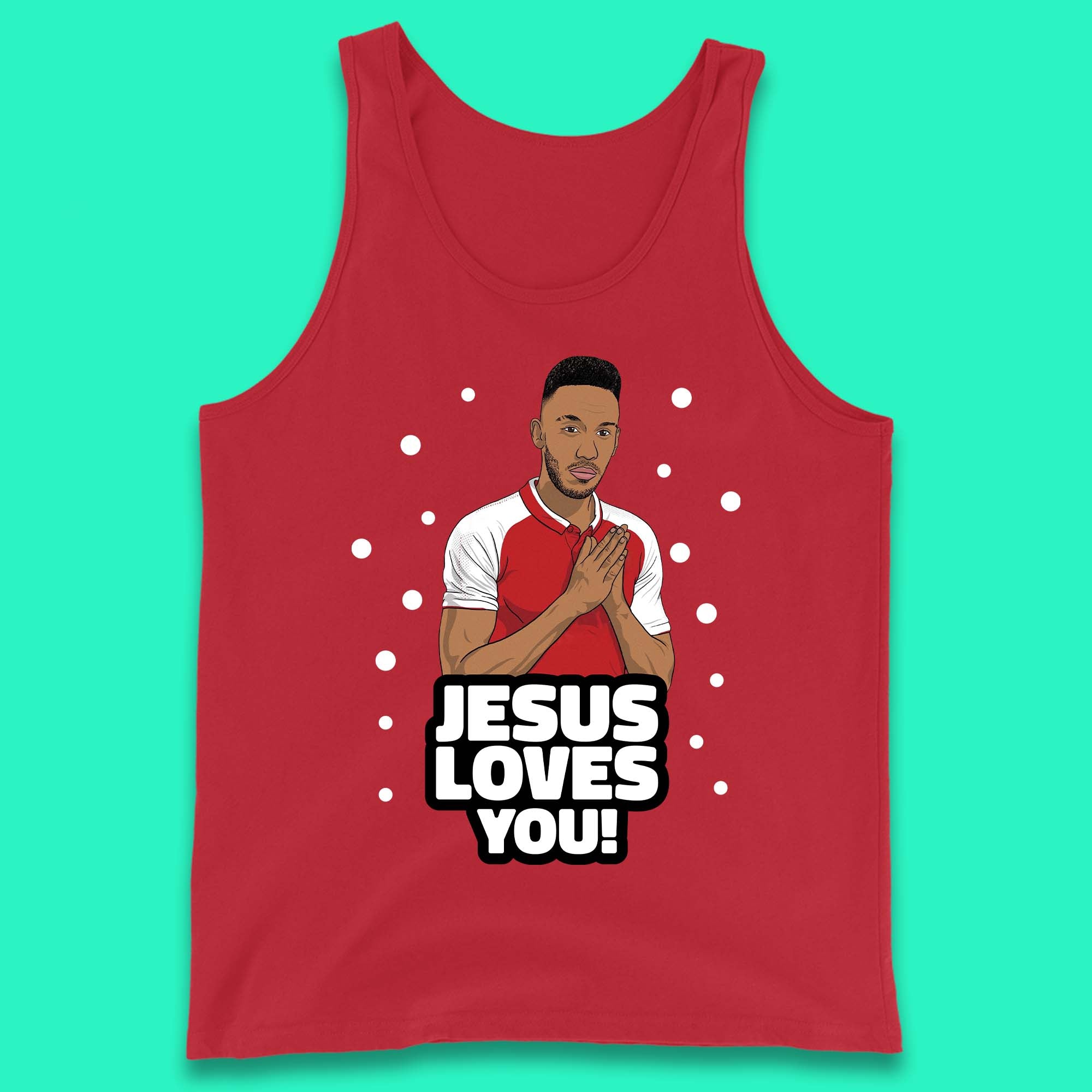 Jesus Loves You Footballer Christmas Tank Top