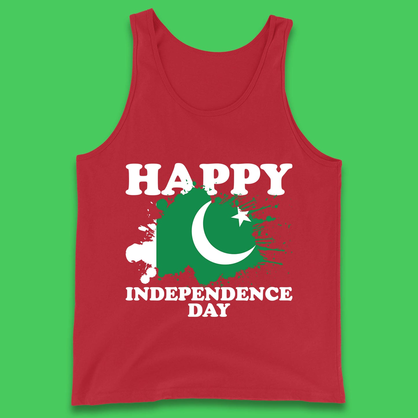 Happy Independence Day Pakistan 14th August Patriotic Pakistani Flag Tank Top