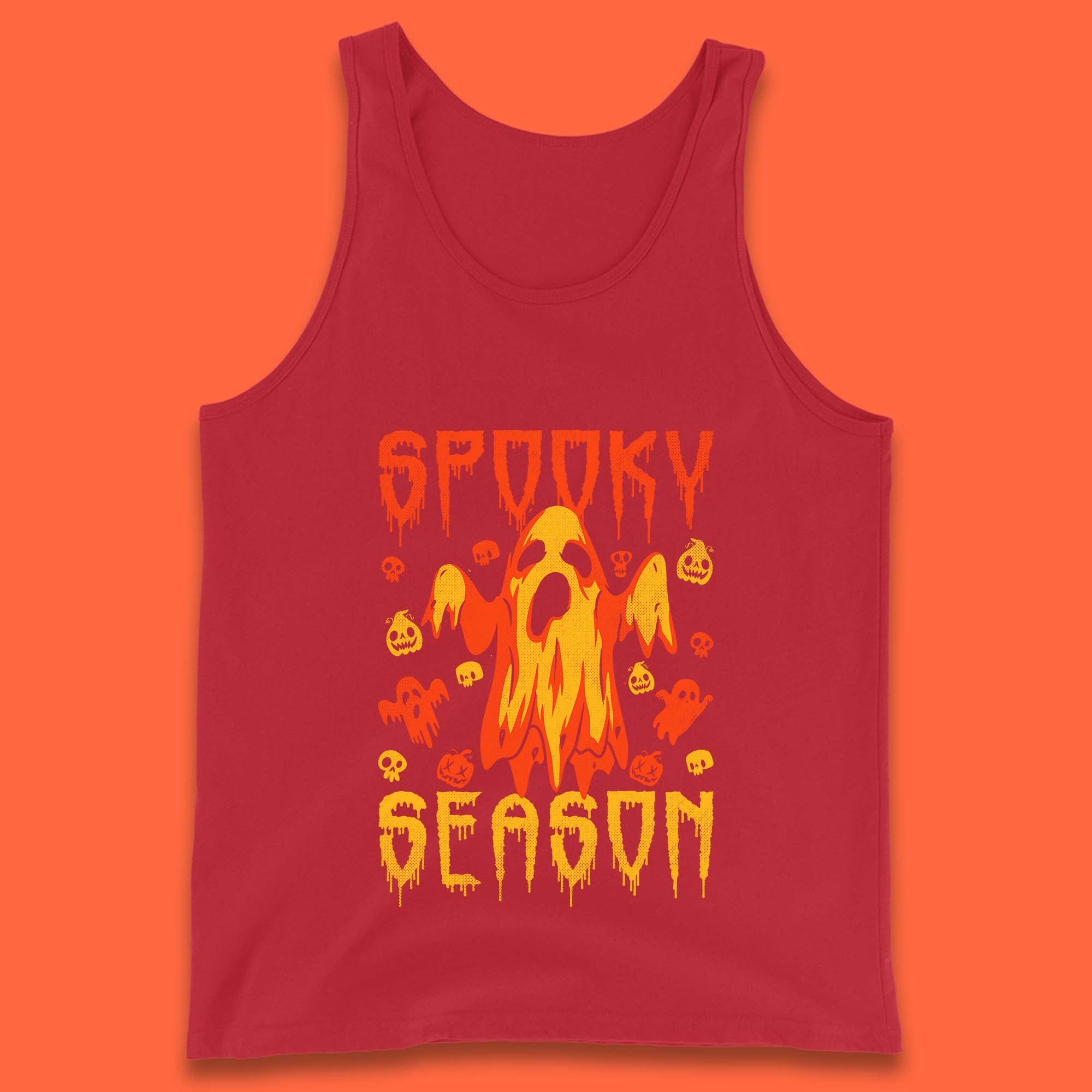 Spooky Season Halloween Ugly Scary Boo Ghost Halloween Vibes Tank Top