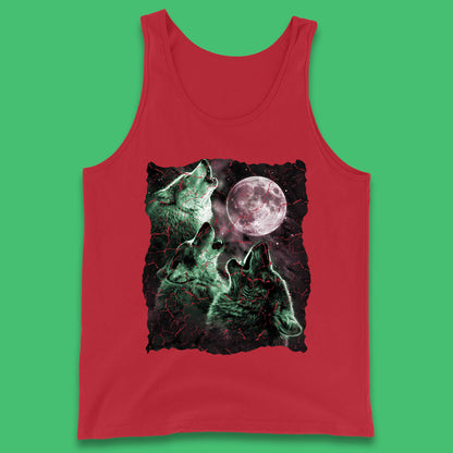 Three Wolf Howling At Moon Wild Free Wolves Three Wolf Dog Animal The Mountain Tank Top