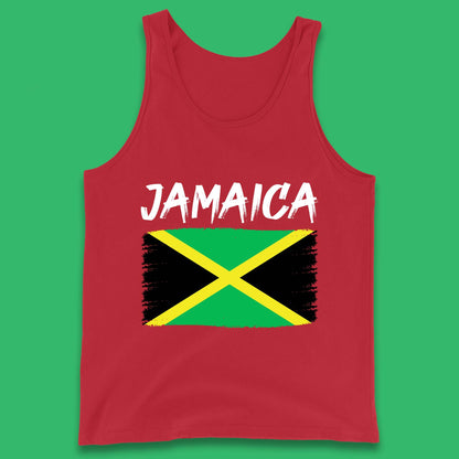 Jamaica Distressed Flag Country In The Caribbean Jamaican Flag Patriotism Tank Top