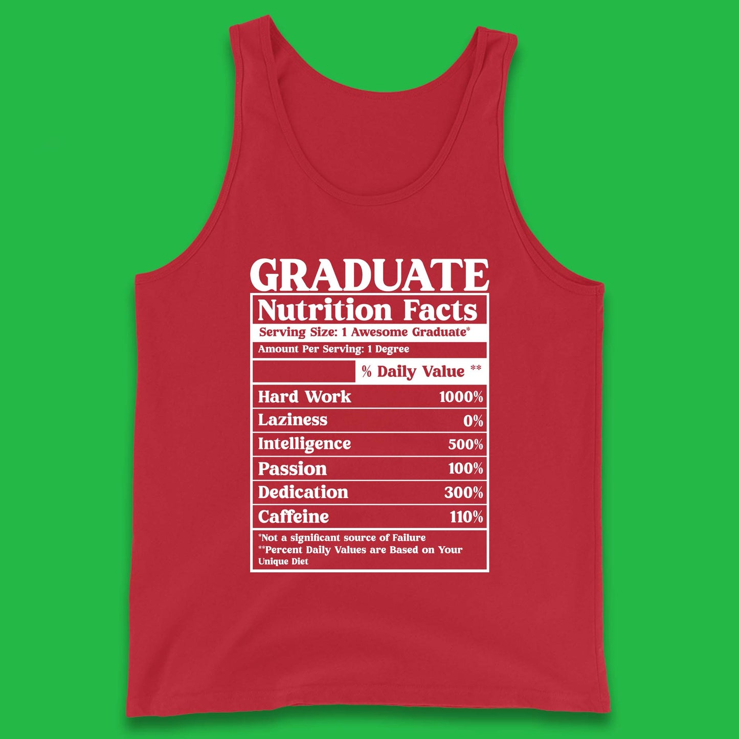 Graduate Nutrition Facts Tank Top