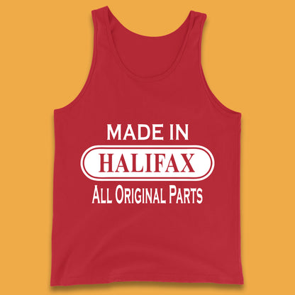 Made In Halifax All Original Parts Vintage Retro Birthday Town in West Yorkshire, England Gift Tank Top