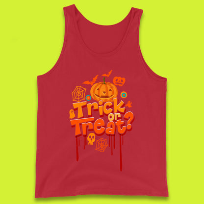 Trick Or Treat Halloween Pumpkin Blood Dripping Horror Scary Spooky Season Tank Top