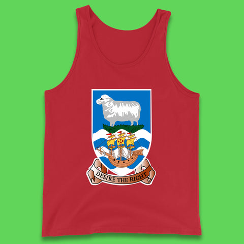 Coat Of Arms Of The British Overseas Territory Falkland Islands Coat Of Arms Of The Falkland Islands Flag Tank Top