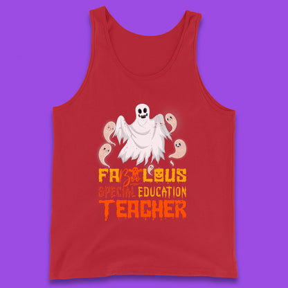 Fabolous Special Education Teacher Halloween Fabulous Spooky Ghost Teacher Tank Top