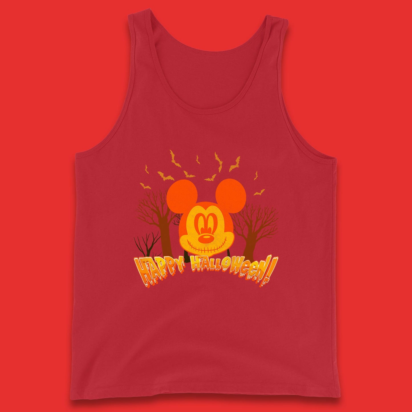 Happy Halloween Mickey Mouse Horror Scary Spooky Jack Face Halloween Disney Trip Tank Top