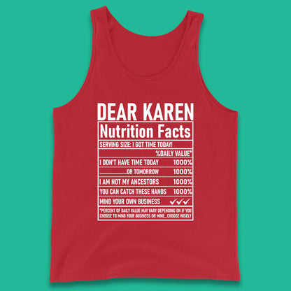 Dear Karen Nutrition Facts Tank Top